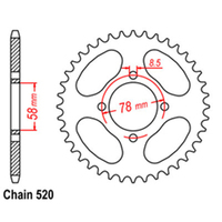 RK Rear Sprocket - Steel 38T 520P sku:32-103-38