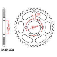 RK Rear Sprocket - Steel 54T 428P D/D sku:32-10V-54
