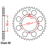 RK Rear Sprocket - Steel 38T 530P sku:32-12R-38
