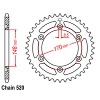 RK Rear Sprocket - Steel 47T 520P sku:32-142-47