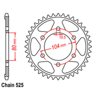 RK Rear Sprocket - Steel 46T 525P sku:32-146-46