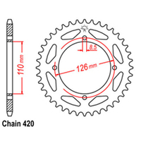 RK Rear Sprocket - Steel 43T 420P