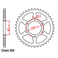 RK Rear Sprocket - Steel 39T 520P sku:32-163-39