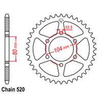 RK Rear Sprocket - Steel 42T 520P sku:32-163-42