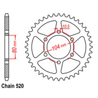 RK Rear Sprocket - Steel 46T 520P sku:32-163-46