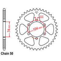 RK Rear Sprocket - Steel 42T 530P sku:32-165-42