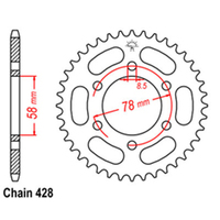 RK Rear Sprocket - Steel 37T 428P sku:32-173-37