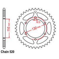 RK Rear Sprocket - Steel 38T 520P sku:32-192-38