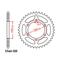 RK Rear Sprocket - Steel 41T 520P sku:32-192-41