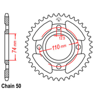 RK Rear Sprocket - Steel 43T 530P sku:32-1J3-43