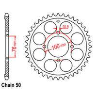 RK Rear Sprocket - Steel 46T 530P sku:32-21A-46
