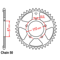 RK Rear Sprocket - Steel 47T 530P sku:32-27A-47