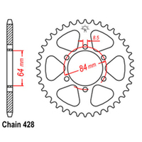 RK Rear Sprocket - Steel 55T 428P sku:32-287-55