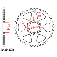RK Rear Sprocket - Steel 45T 520P D/D sku:32-290-45