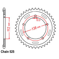 RK Rear Sprocket - Steel 38T 525P sku:32-2CR-38