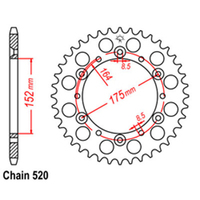 RK Rear Sprocket - Steel 51T 520P D/D sku:32-2H0-51