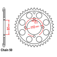 RK Rear Sprocket - Steel 48T 530P sku:32-300-48
