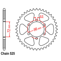 RK Rear Sprocket - Steel 40T 525P sku:32-301-40