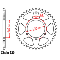 RK Rear Sprocket - Steel 48T 520P sku:32-329-48