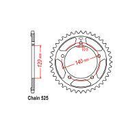 RK Rear Sprocket - Steel 40T 525P sku:32-35F-40