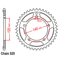 RK Rear Sprocket - Steel 47T 525P sku:32-35F-47