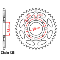 RK Rear Sprocket - Steel 37T 428P D/D sku:32-382-37