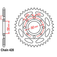 RK Rear Sprocket - Steel 49T 428P D/D sku:32-382-49 Product thumb image 1