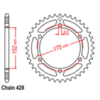 RK Rear Sprocket - Steel 55T 428P sku:32-3BN-55