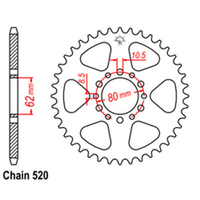 RK Rear Sprocket - Steel 49T 520P D/D sku:32-3Y1-49