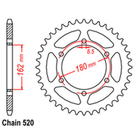 RK Rear Sprocket - Steel 52T 520P sku:32-406-52