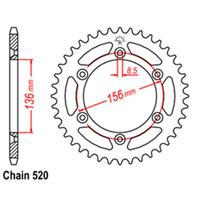 RK Rear Sprocket - Steel 44T 520P sku:32-415-44