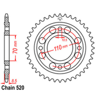 RK Rear Sprocket - Steel 41T 520P sku:32-443-41