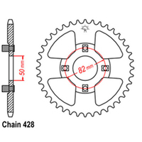 RK Rear Sprocket - Steel 45T 428P sku:32-459-45