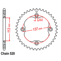 RK Rear Sprocket - Steel 36T 520P sku:32-45G-36