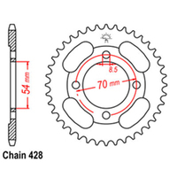 RK Rear Sprocket - Steel 45T 428P sku:32-45P-45