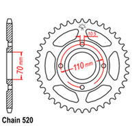 RK Rear Sprocket - Steel 44T 520P sku:32-471-44