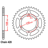 RK Rear Sprocket - Steel 53T 428P sku:32-487-53