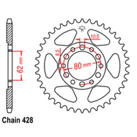 RK Rear Sprocket - Steel 54T 428P D/D sku:32-4V1-54