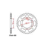 RK Rear Sprocket - Steel 42T 428P sku:32-5BP-42