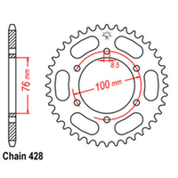 RK Rear Sprocket - Steel 47T 428P sku:32-5BP-47
