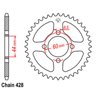 RK Rear Sprocket - Steel 54T 428P sku:32-5FC-54