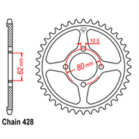 RK Rear Sprocket - Steel 49T 428P sku:32-5HP-49