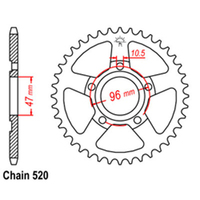 RK Rear Sprocket - Steel 40T 520P sku:32-965-40