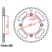 RK Rear Sprocket - Steel 49T 420P sku:32-G4C-49