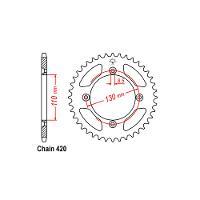 RK Rear Sprocket - Steel 50T 420P sku:32-G4C-50
