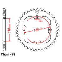 RK Rear Sprocket - Steel 50T 428P sku:32-HF7-50