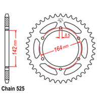 RK Rear Sprocket - Steel 44T 525P sku:32-HY1-44