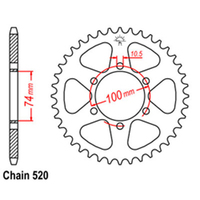 RK Rear Sprocket - Steel 46T 520P sku:32-HY2-46