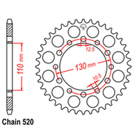 RK Rear Sprocket - Steel 44T 520P sku:32-K32-44