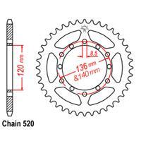 RK Rear Sprocket - Steel 38T 520P D/D sku:32-K53-38